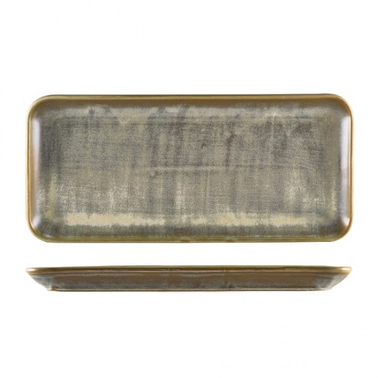 Neville Genware Terra Porcelain Matt Grey Narrow Rectangular Platter 36 x 16.5cm