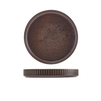Neville Genware Terra Porcelain Black Fluted Presentation Plate 26cm