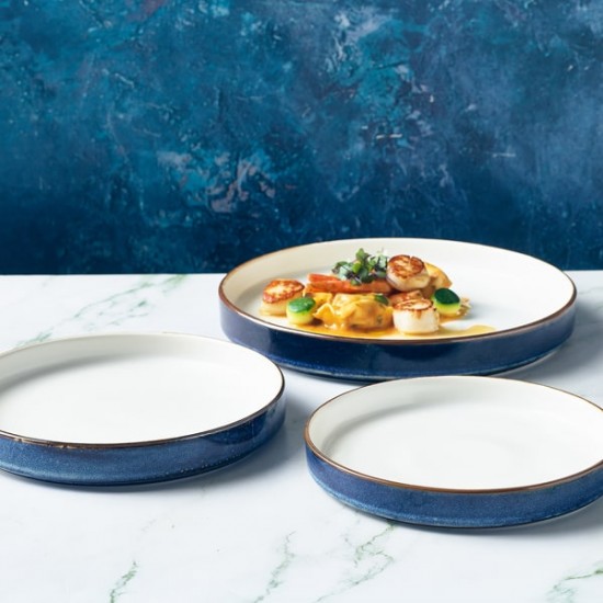 Neville Terra Porcelain Aqua Blue Two Tone Presentation Plate 18cm