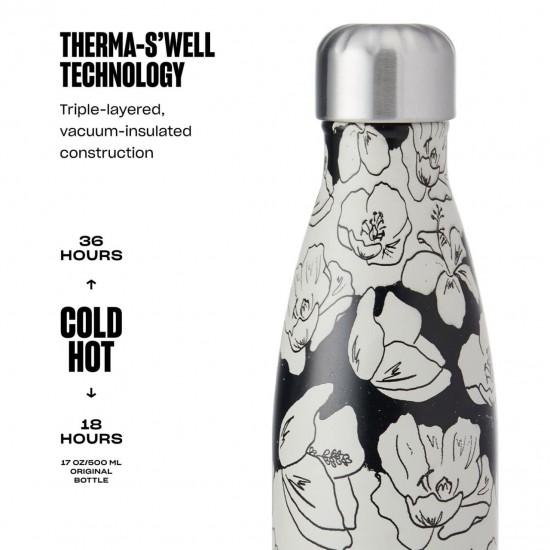 S'well Charcoal Bloom Bottle, 500ml S'well Charcoal Bloom Bottle, 500ml