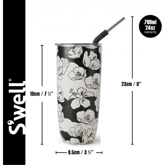 S'well Charcoal Bloom Tumbler, 700ml S'well Charcoal Bloom Tumbler, 700ml