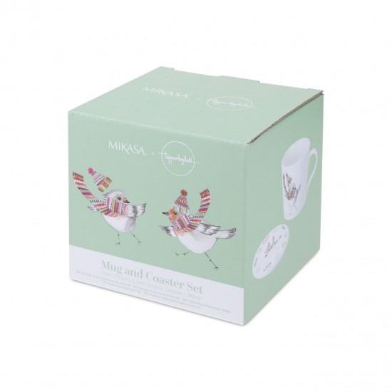 Mikasa TipperleyHill Robin Fine China Mug and Coaster Set, 380ml Mikasa TipperleyHill Robin Fine China Mug and Coaster Set, 380ml