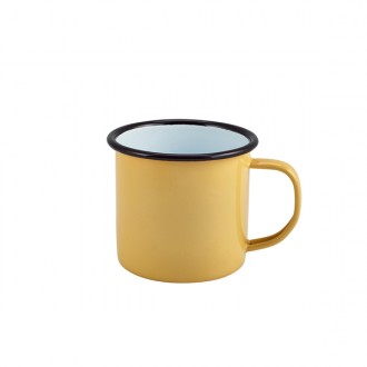 Neville Genware Enamel Mug Yellow , 360ml / 36cl/ 12.5oz
