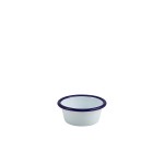 Neville Genware Enamel Ramekin White with Blue Rim 8cm Dia 90ml/ 3.2oz