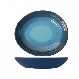 Azure Blue Atlantis Melamine Oval Bowl ,4 Litre