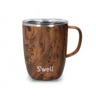 S'well Teakwood triple-layered, vacuum-insulated Mug with Handle, 350ml
