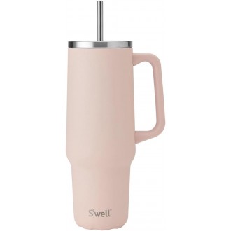 S'well XL Reusable Drinks Tumbler With Straw, 1180ml, Himalayan Salt - Triple Layered
