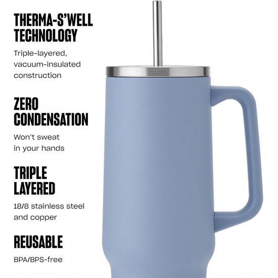 S well XL Reusable Drinks Tumbler With Straw, 1180ml, Hydrangea Blue - Triple Layered, 5314930EU Shop quality S well XL Reusable Drinks Tumbler With Straw, 1180ml, Hydrangea Blue - Triple Layered in Kenya from vituzote.com Shop in-store or online and get countrywide delivery!