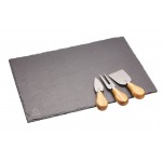 Artesà Slate Cheese Board and Knife Set in Gift Box, 4 Pieces