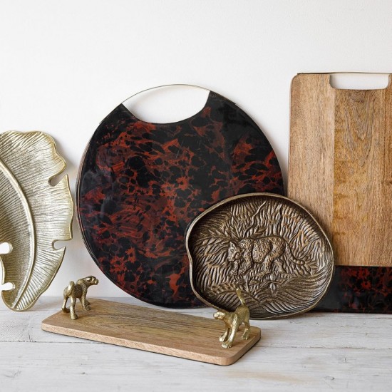 Shop quality Artesà Oval Serving Platter, Rustic Embossed Metal Plate with Leopard Design, 24 x 21cm in Kenya from vituzote.com Shop in-store or online and get countrywide delivery!