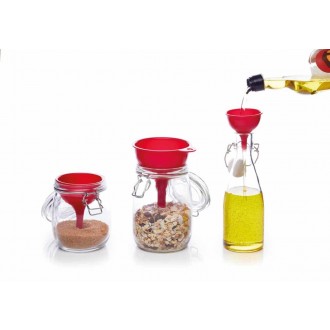Farberware Plastic Funnel Set, Assorted Sizes - Red (3 Pieces)