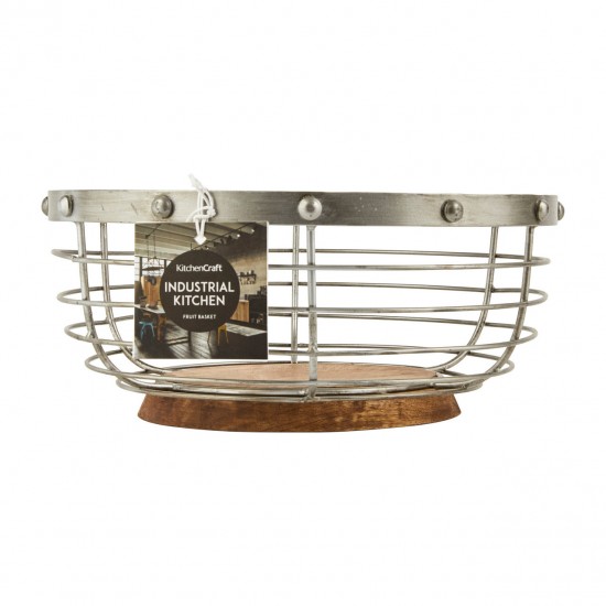 Industrial Kitchen Vintage-Style Metal / Wooden Fruit Bowl, 28 x 12 cm (11" x 5") - Grey, INDFRUITBASK Shop quality Industrial Kitchen Vintage-Style Metal / Wooden Fruit Bowl, 28 x 12 cm (11" x 5") - Grey in Kenya from vituzote.com Shop in-store or online and get countrywide delivery!