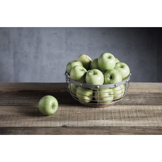 Industrial Kitchen Vintage-Style Metal / Wooden Fruit Bowl, 28 x 12 cm (11" x 5") - Grey, INDFRUITBASK Shop quality Industrial Kitchen Vintage-Style Metal / Wooden Fruit Bowl, 28 x 12 cm (11" x 5") - Grey in Kenya from vituzote.com Shop in-store or online and get countrywide delivery!