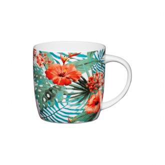 KitchenCraft China Barrel Shaped Mug, Jungle, 425ml 