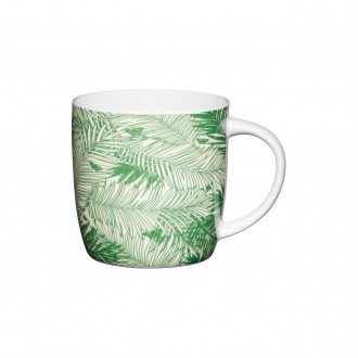 KitchenCraft China Barrel Shaped Mug, Palms, 425ml 