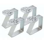 Kitchen Craft Stainless Steel Table Cloth Clips with Sun Pattern, Set of 4