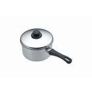 Kitchen Craft Extra Deep Induction Saucepan with Lid, 12cm Stainless Steel Pan, Silver, 640ml