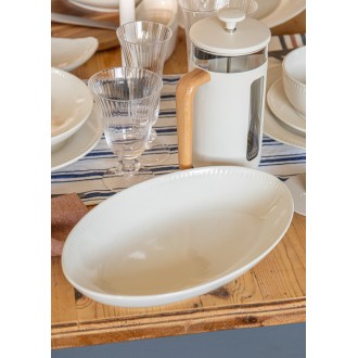 Mikasa Cranborne Stoneware Serving Bowl, 30.5cm, Cream