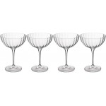 Mikasa Treviso 4-Piece  Rippled Crystal Coupe Glass Set, 300ml