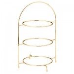 Utopia Gold Finish Stainless Steel 3 Tier Plate Stand 17" (43cm)
