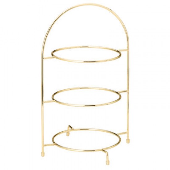Utopia Gold Finish Stainless Steel 3 Tier Plate Stand 17" (43cm) Utopia Gold Finish Stainless Steel 3 Tier Plate Stand 17" (43cm)