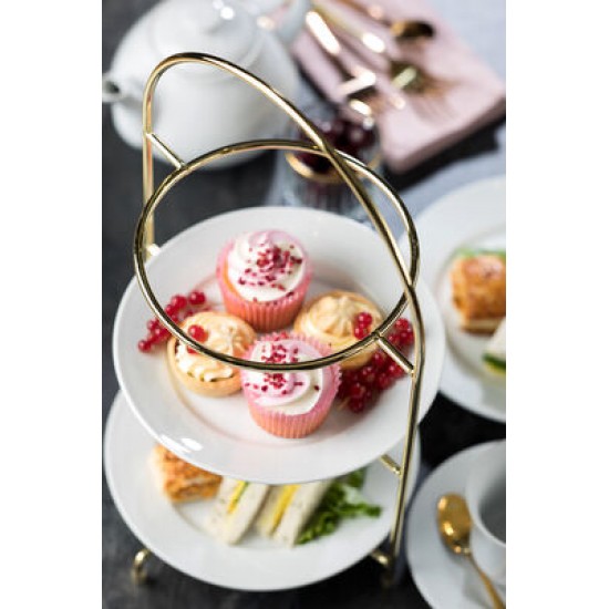 Utopia Gold Finish Stainless Steel 3 Tier Plate Stand 17" (43cm) Utopia Gold Finish Stainless Steel 3 Tier Plate Stand 17" (43cm)