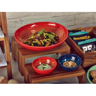 Neville Genware Sunset Orange Atlantis Melamine Oval Bowl, 38 x 32.5 x 7cm