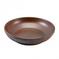 Neville Genware Terra Porcelain Rustic Copper Coupe Bowl 27.5cm