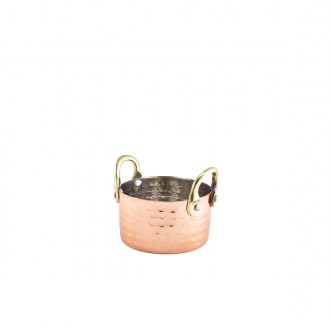 Neville Genware Mini Hammered Copper Casserole Dish 8.2 x 5cm