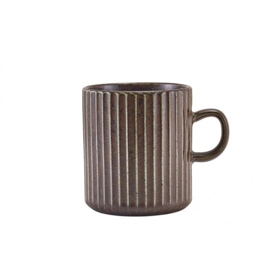 Neville Genware Terra Porcelain Black Fluted Mug, 320ml / 32cl/11.25oz Neville Genware Terra Porcelain Black Fluted Mug, 320ml / 32cl/11.25oz