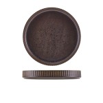 Neville Genware Terra Porcelain Black Fluted Presentation Plate, 20.5cm