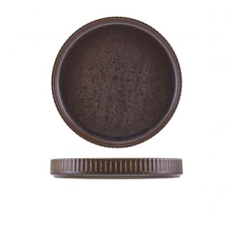 Neville Genware Terra Porcelain Black Fluted Presentation Plate, 20.5cm