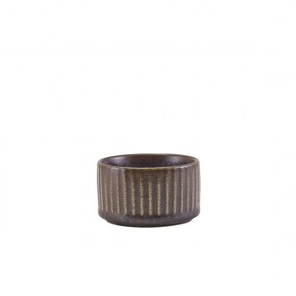 Neville Genware Terra Porcelain Black Fluted Ramekin 7cl/2.5oz