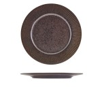 Neville Genware Terra Porcelain Black Fluted Winged Plate 26cm