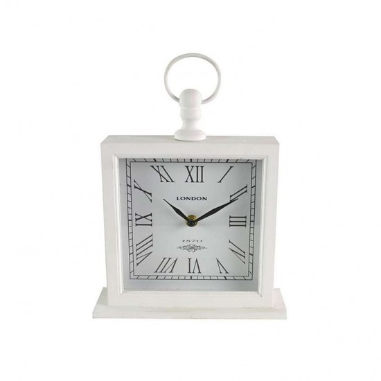 Dunelm Large Mantel Clock, 27.5 cm White