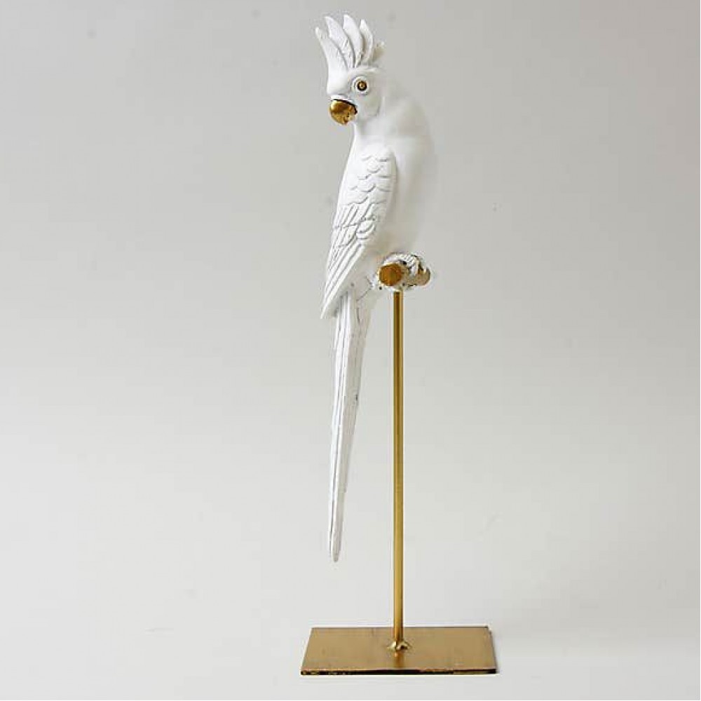 Home Accessories Dunelm White Parrot On Gold Finish Stand
