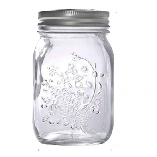 Dunelm Farmstead Embossed Preserving Jar with Silver lid, 1000ml 