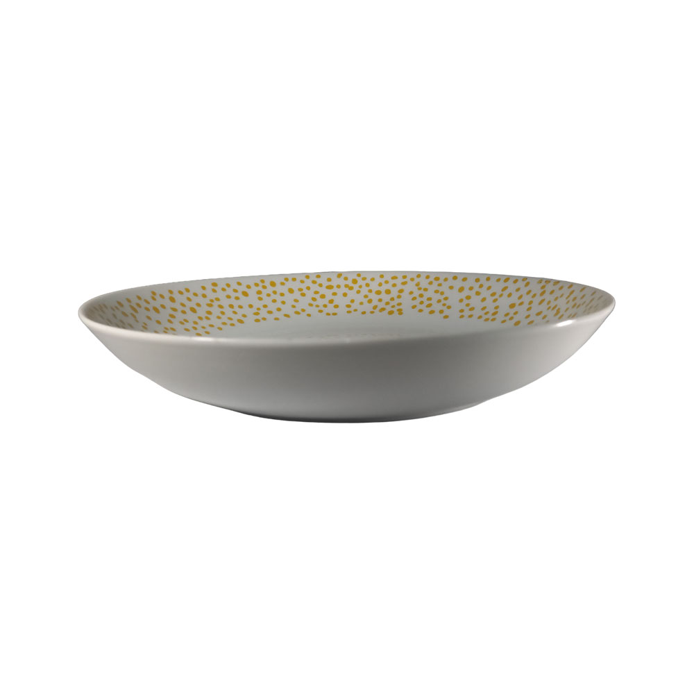 Dinner Sets Dunelm Polka Dot Ochre Pasta Bowl by