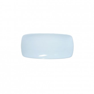 Dunelm Rectangular Individual Cake Slice Plate, White, 9cm 
