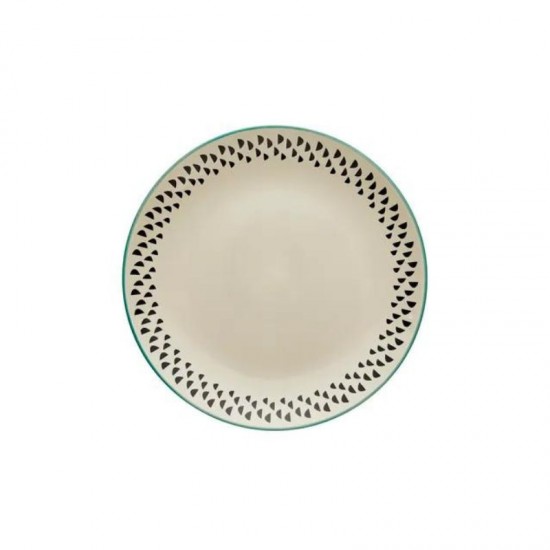 Dunelm Global Teal Stoneware Dinner Plate, 27cm