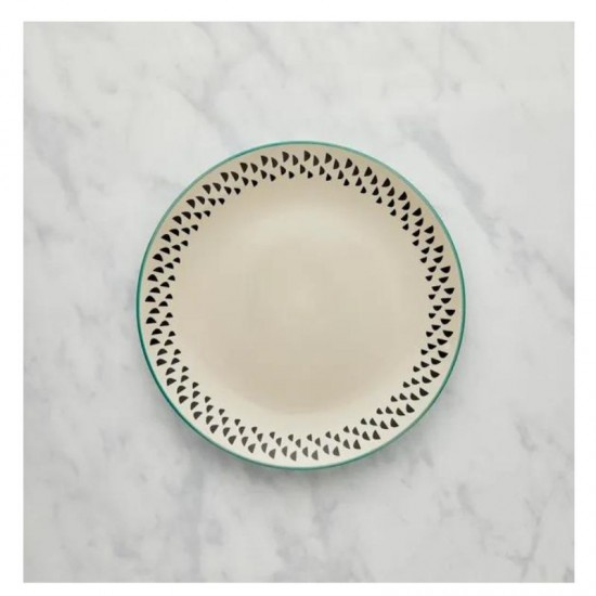 Dunelm Global Teal Stoneware Dinner Plate, 27cm
