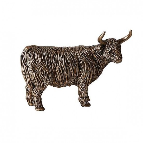 Dunelm Bronze Highland Cow Ornament, 17cm x 7cm x 12cm