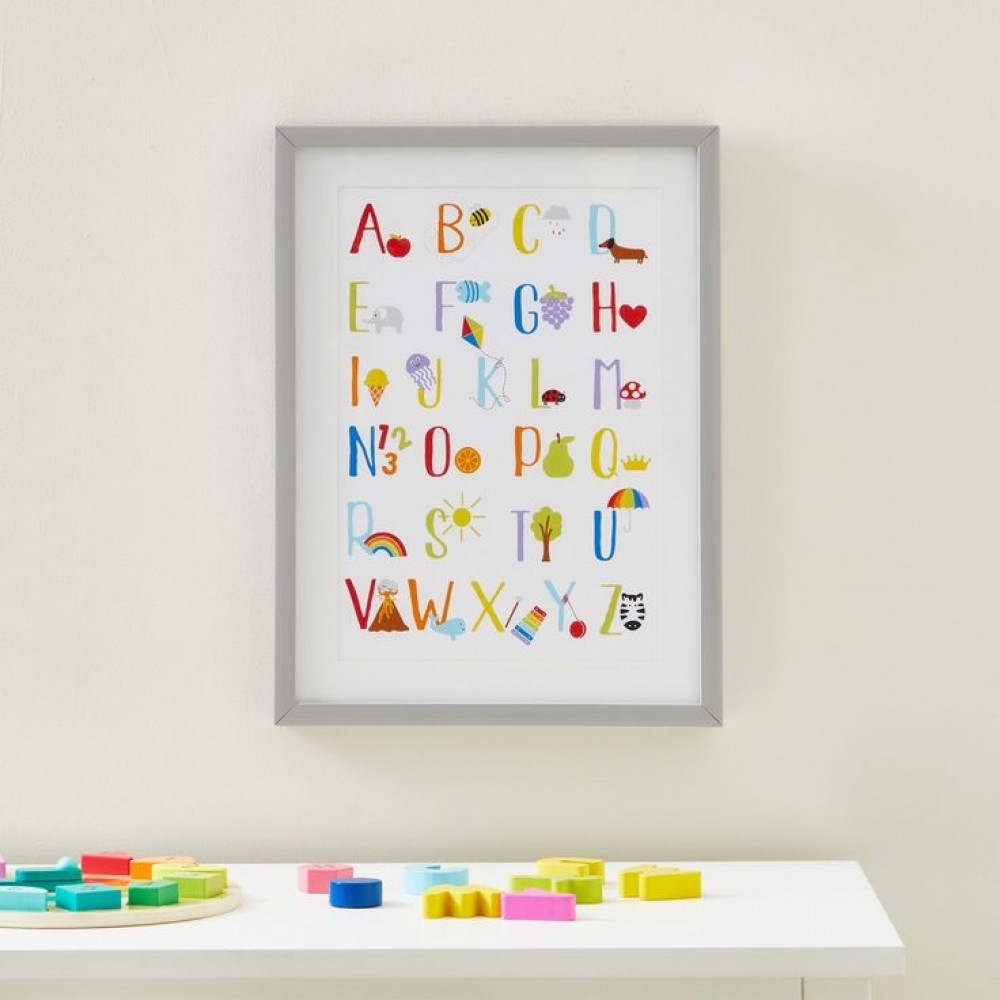 Home Accessories Dunelm Rainbow Alphabet Framed Print,