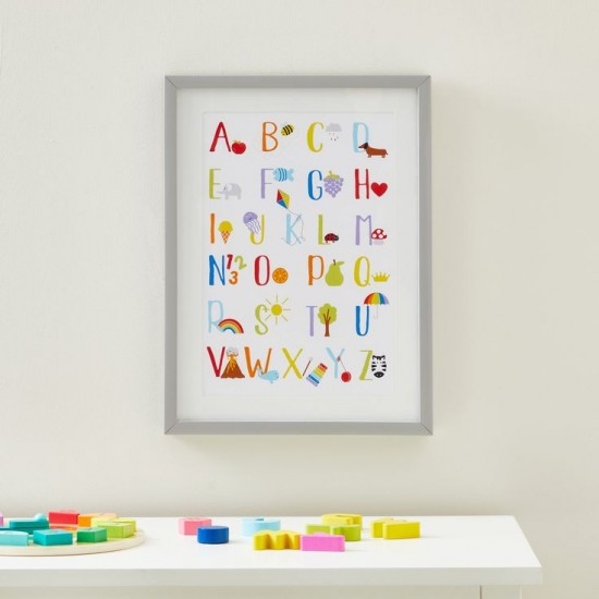 Dunelm Rainbow Alphabet Framed Print, 40 by 30 cm ( LXW)