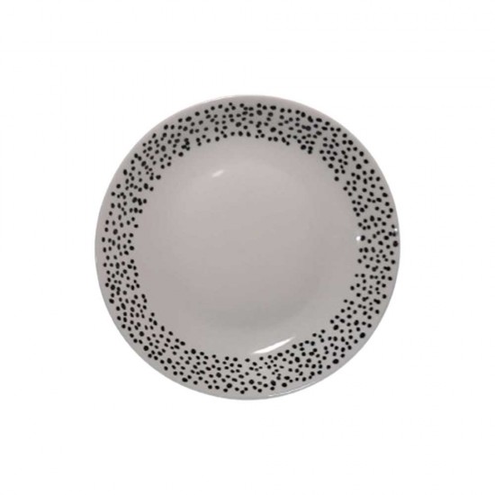 Dunelm Porcelain Pasta Bowl -Speckles Black and White- 20.5 cm