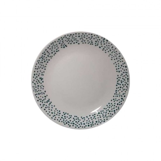 Dunelm Porcelain Pasta Bowl Polka Dot-Teal, 20.5cm 