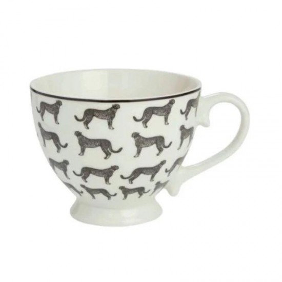 Candlelight Porcelain 'All Over Leopard Print' Footed Mug 