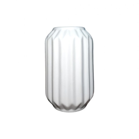 Dunelm Fluted Tealight Holder, White, 14 cm