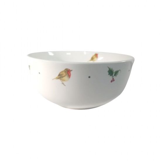 Dunelm Robin and Holly Cereal Bowl