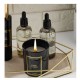 Candlelight Angel Flower Scent Wax Filled Glass Jar With Metal Lid, 130 grams - Black & Gold